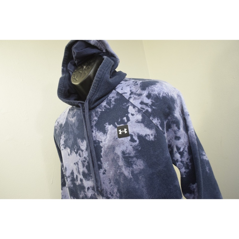 Under Armour Blue Camo Hoodie Cotton Blend Long Sleeve Pullover‎ Mens Size Large